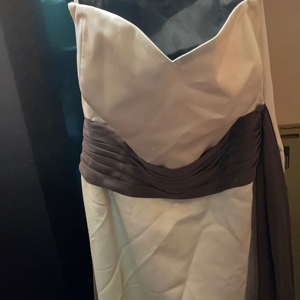 Bridesmaid dress tan and brown